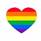 Gay pride flat in heart shape Free Vector